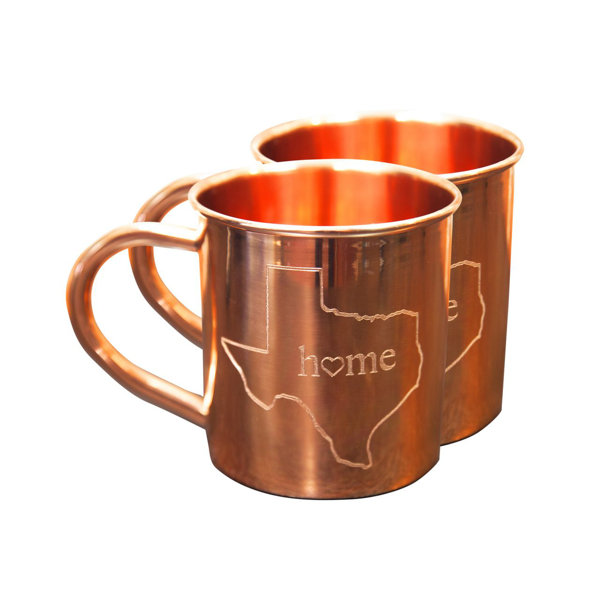 Alchemade 100 Pure Hammered Copper Mug Texas Home Copper Mugs Set